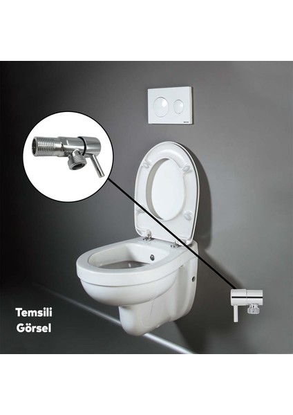 1 Adet Alafranga Flex Hortum Bağlantı Ara Musluk Klozet Aç Kapa Taharet Musluğu Metal Rezervuar Wc fiyatları