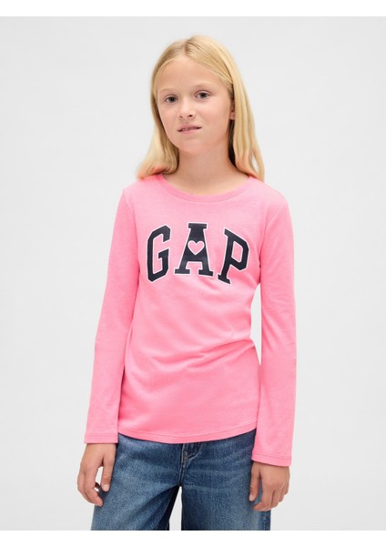 Kız Çocuk Pembe Gap Logo T-Shirt