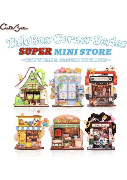 Cwga Talebox Corner Series Mini House - Yeni Stil Mini Mağaza Serisi Kendin Yap Minyatür Ev Minyatür Oyuncaklar Çocuklar Için 3D Ahşap Bulmaca Oyuncakları fırsatları