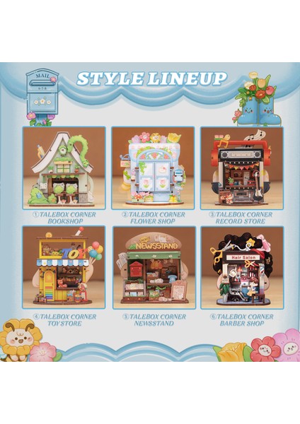 Cwga Talebox Corner Series Mini House - Yeni Stil Mini Mağaza Serisi Kendin Yap Minyatür Ev Minyatür Oyuncaklar Çocuklar Için 3D Ahşap Bulmaca Oyuncakları