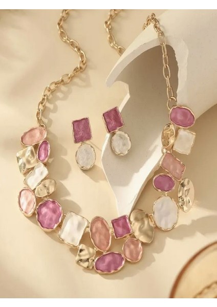 Altın Kaplama Şık Geometrik Takı Seti fiyatları