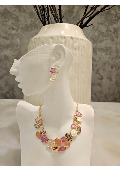 Altın Kaplama Şık Geometrik Takı Seti modelleri