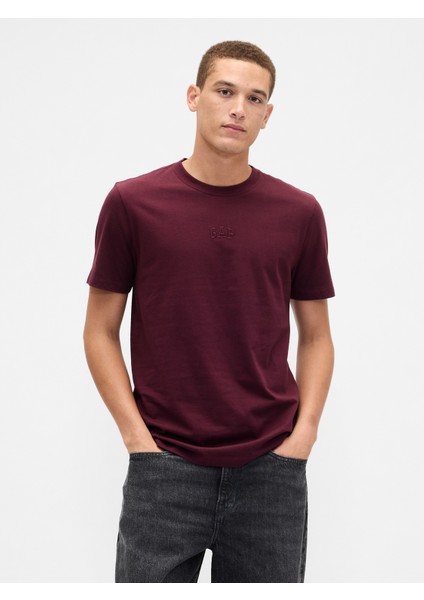 Erkek Bordo Everyday Soft Gap Mini Logo T-Shirt