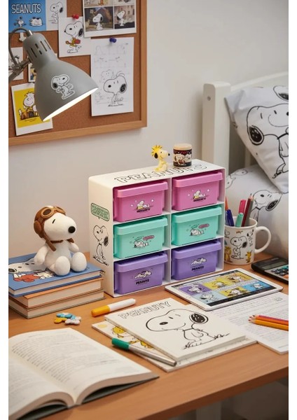Snoopy Lisanslı Renkli Serisi Saklama Kutusu (7 Parça)