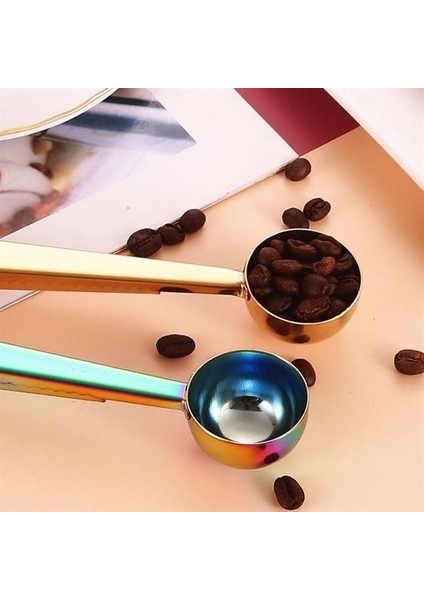 Mandallı Kahve Ölçü Kaşığı Renkli Çok Fonksiyonlu Paslanmaz Çelik Kaşık fırsatları