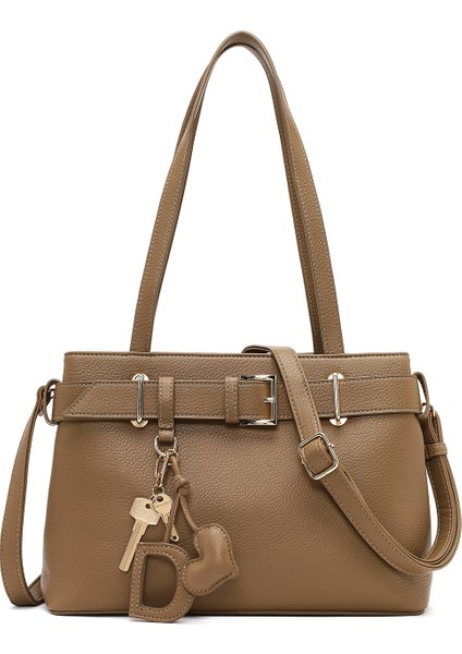 Kadın Kahverengi Uzun Askılı Aksesuarlı Omuz Çantası 25ABD2817FT