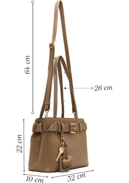 Kadın Kahverengi Uzun Askılı Aksesuarlı Omuz Çantası 25ABD2817FT fiyatları