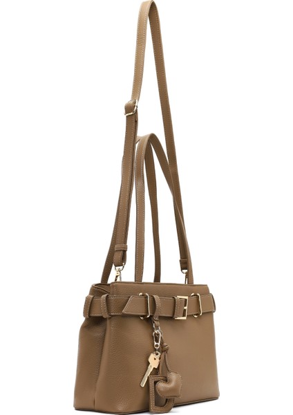 Kadın Kahverengi Uzun Askılı Aksesuarlı Omuz Çantası 25ABD2817FT