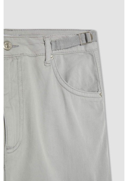 Straight Fit Gabardin Pantolon Kargo Cepli B6873AX24SP