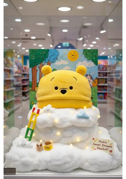 Disney Lisanslı Tsum Tsum Serisi Kapüşonlu Battaniye (Winnie The Pooh)