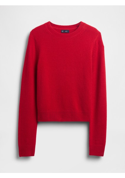 Kadın Kırmızı Cashsoft Bisiklet Yaka Kazak fiyatları