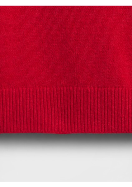 Kadın Kırmızı Cashsoft Bisiklet Yaka Kazak modelleri