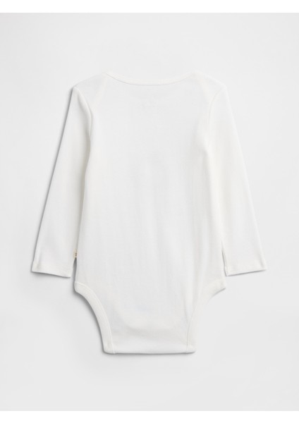 Bebek Beyaz Grafik Desenli Bodysuit modelleri