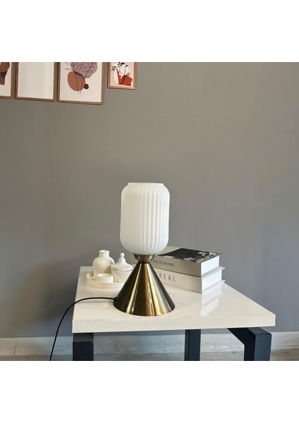 Wingmn Cam Beyaz Masa Lambası Dekoratif Masaüstü Aydınlatma Hol Abajur Yatak Odası Başucu Lamba fiyatları