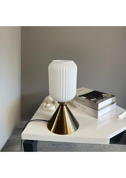 Wingmn Cam Beyaz Masa Lambası Dekoratif Masaüstü Aydınlatma Hol Abajur Yatak Odası Başucu Lamba fırsatları