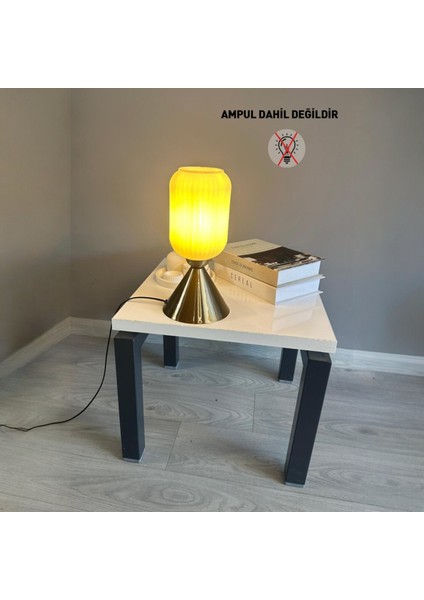 Wingmn Cam Beyaz Masa Lambası Dekoratif Masaüstü Aydınlatma Hol Abajur Yatak Odası Başucu Lamba indirimleri