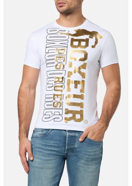 Round Neck Anthracite T-Shirt With Graphic Anthracite