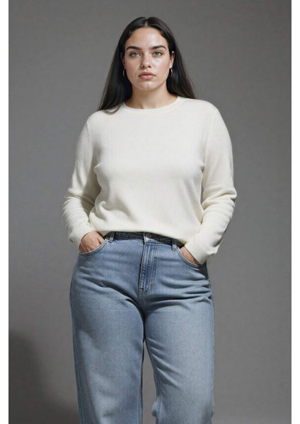 Regular Fit Yumuşak Dokulu Bisiklet Yaka Basic Düz Triko Kazak F7091AZ24WN