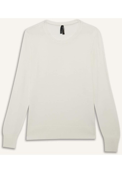 Regular Fit Yumuşak Dokulu Bisiklet Yaka Basic Düz Triko Kazak F7091AZ24WN