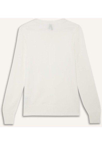 Regular Fit Yumuşak Dokulu Bisiklet Yaka Basic Düz Triko Kazak F7091AZ24WN