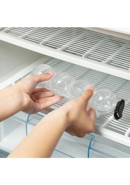 Küre Buzluk 4 Lü Pratik Küre Buz Kalıbı - Yuvarlak Içecek Buz Topu Dondurucu Buzluk Saklama ve Sunum Kabı fırsatları