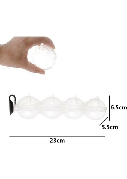 Küre Buzluk 4 Lü Pratik Küre Buz Kalıbı - Yuvarlak Içecek Buz Topu Dondurucu Buzluk Saklama ve Sunum Kabı indirimleri