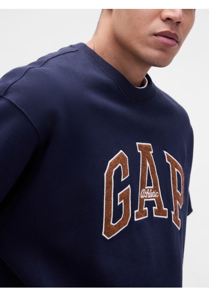 Erkek Lacivert Heavyweight Oversized Logo Sweatshirt modelleri