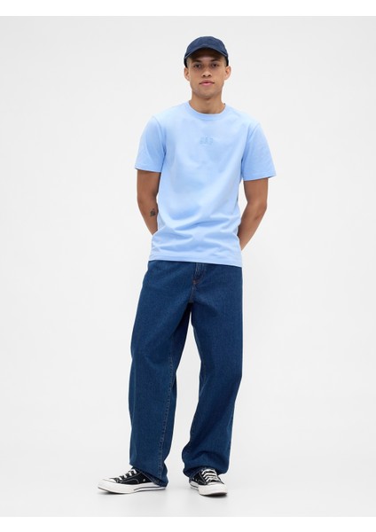 Erkek Açık Mavi Everyday Soft Gap Mini Logo T-Shirt indirimleri