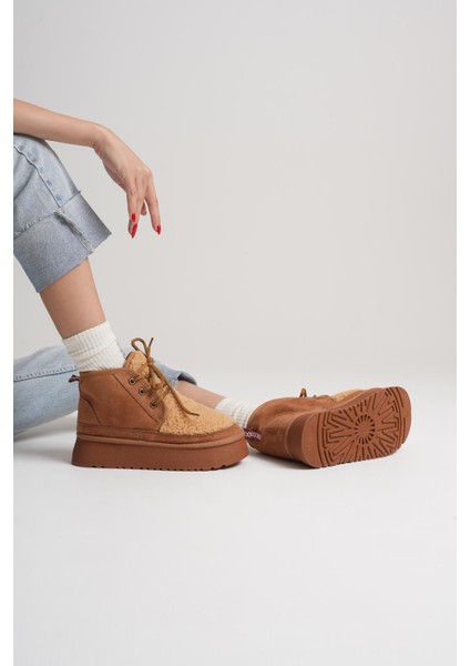 Loana Kadın Kürklü Taba Kışlık Kalın Tabanlı Bot modelleri