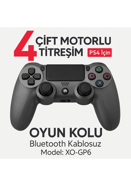 Dual Motor Titreşimli Ps4 Uyumlu Titreşimli Bluetooth Oyun Kolu -Gp6 Kablosuz Gamepad