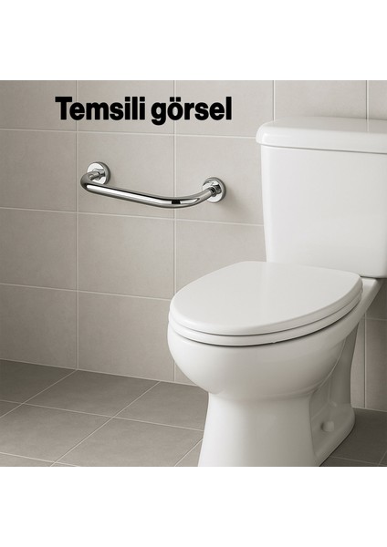 Paslanmaz Çelik Tutunma Barı 19 Çap 30 cm Krom Banyo Tuvalet Güvenlik Destek Aparatı Engelli Tutamağı modelleri