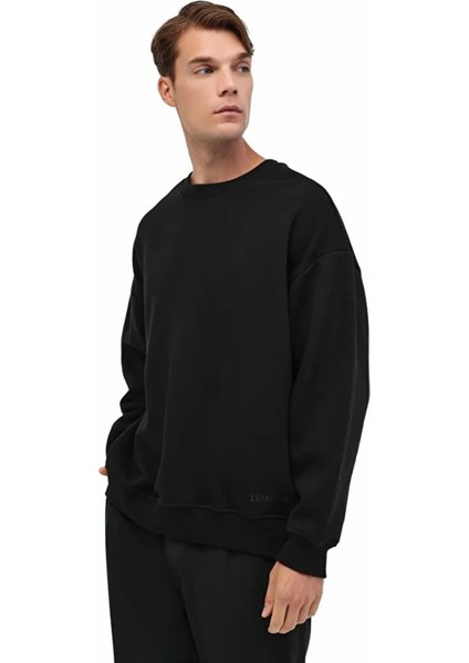 Ros 16HS108 0 Yaka Erkek Sweat - Siyah