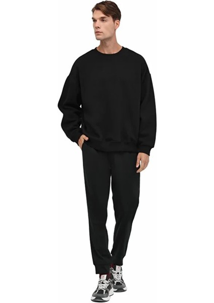 Ros 16HS108 0 Yaka Erkek Sweat - Siyah modelleri