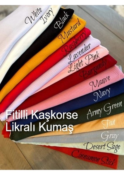 Kadın Siyah Uzun Kol, Derin Havuz Yaka Bluz, Fitilli Kaşkorse Kumaş