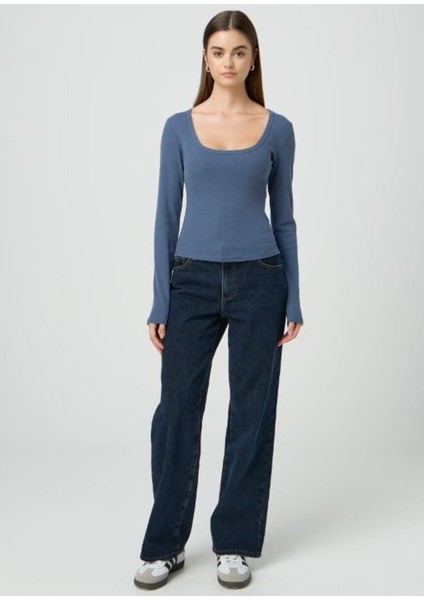 Kadın Siyah Uzun Kol, Derin Havuz Yaka Bluz, Fitilli Kaşkorse Kumaş fiyatları