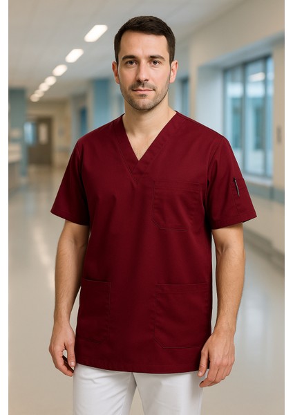 Mırach Med Erkek Tek Üst 4 Cepli Scrubs Forma