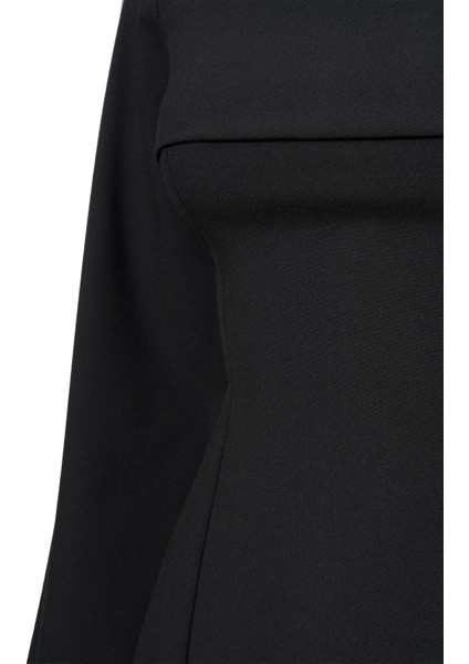 Önü Biye Detay Mini Elbise Siyah modelleri