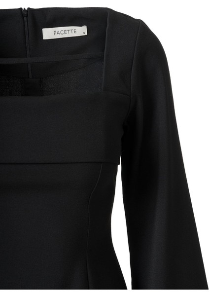 Önü Biye Detay Mini Elbise Siyah fırsatları