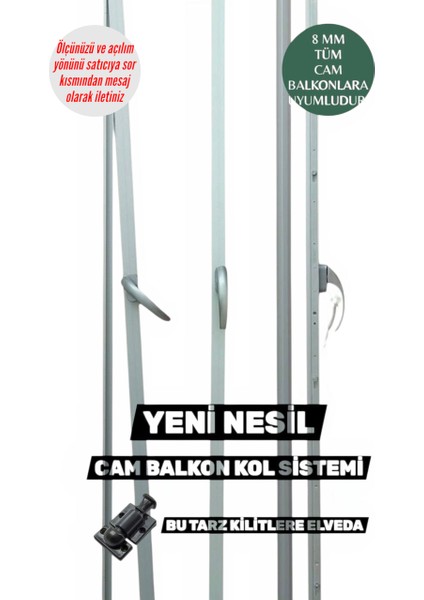 Cam Balkon Kollu Sistem Mekanizması – (0-200 cm) kollu Sistem Takım