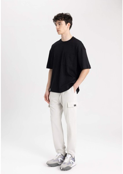 Regular Fit İnce Eşofman Altı Kargo Cepli Beli Paçası Lastikli