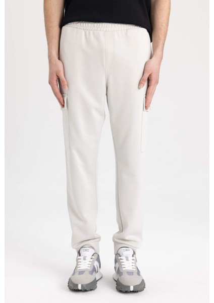 Regular Fit İnce Eşofman Altı Kargo Cepli Beli Paçası Lastikli