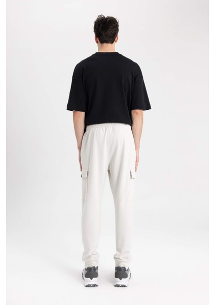 Regular Fit İnce Eşofman Altı Kargo Cepli Beli Paçası Lastikli