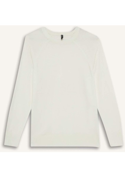 Regular Fit Yumuşak Dokulu Bisiklet Yaka Basic Düz Triko Kazak I6913AZ24WN