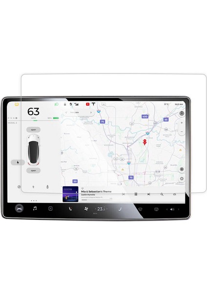 Tesla Model Y Zore Araç Multimedya Temperli Cam Ekran Koruyucu
