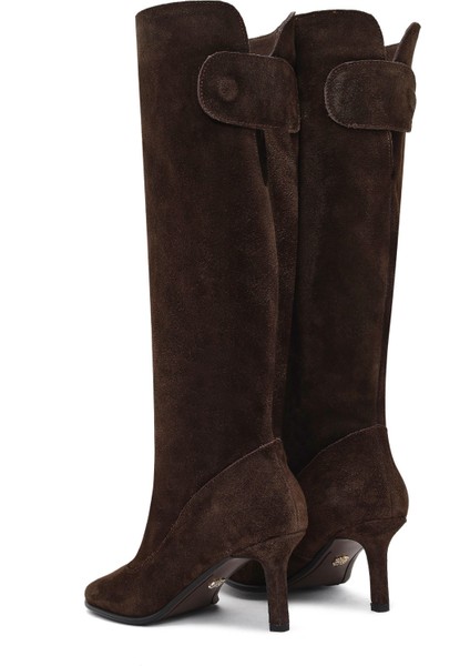 Kadın Kahverengi Ince Topuklu Süet Deri Çizme 25AFD490410