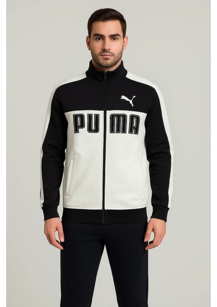 Kapüşonsuz, Fermuarlı, Önü Beyaz ve Arkası Siyah Sweat