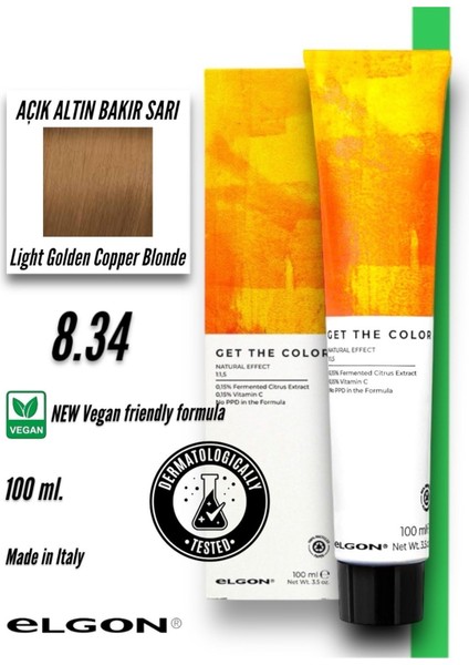 Get The Color 8.34 Profesyonel Saç Boyası (100 Ml.) (Oksidansız)