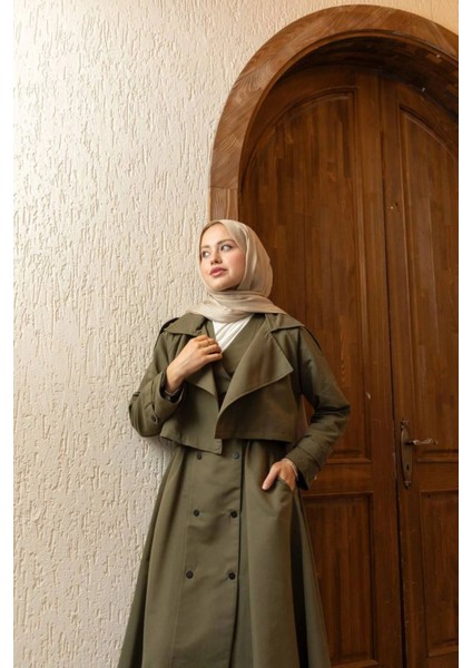 Üstü Ceket Detaylı Elbise Trençkot fırsatları