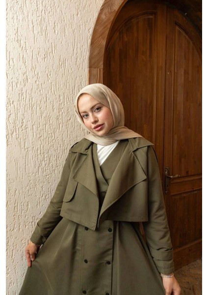 Üstü Ceket Detaylı Elbise Trençkot indirimleri