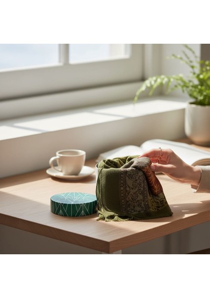 Desenli Renkli Şal Haki – Hediye Kutusu ile Birlikte fiyatları